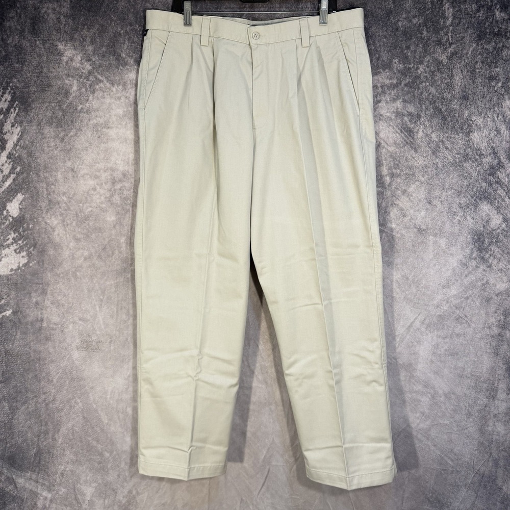 DOCKERS Mens Pleated Pants Washed Chino Relaxed Fit 36x30 Khaki‎ NEW WITH TAGS